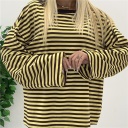 maglia con righe a contrasto oversize mocha